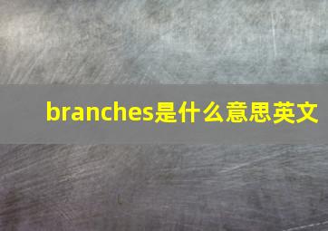 branches是什么意思英文