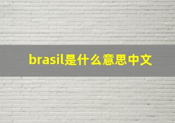 brasil是什么意思中文