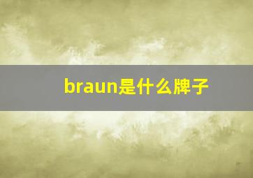 braun是什么牌子