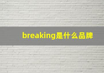 breaking是什么品牌