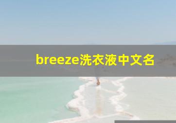 breeze洗衣液中文名