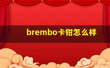 brembo卡钳怎么样