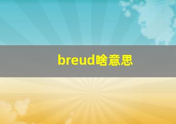 breud啥意思