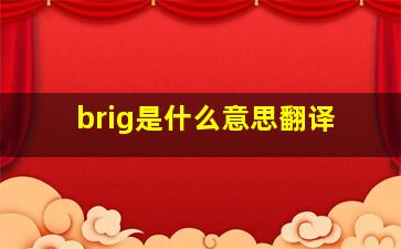 brig是什么意思翻译