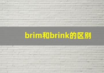 brim和brink的区别