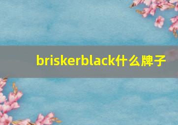 briskerblack什么牌子