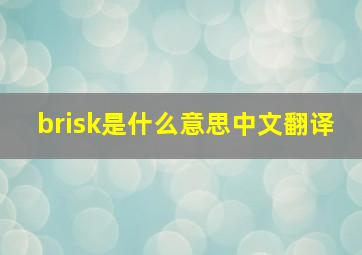 brisk是什么意思中文翻译