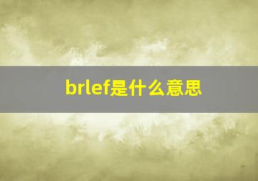 brlef是什么意思