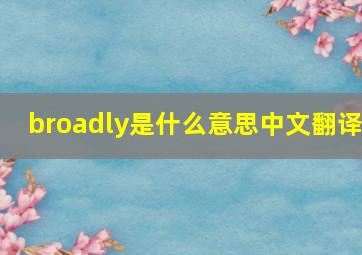 broadly是什么意思中文翻译