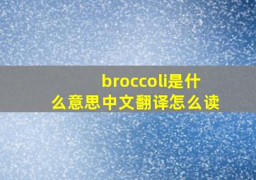 broccoli是什么意思中文翻译怎么读