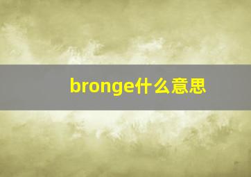 bronge什么意思