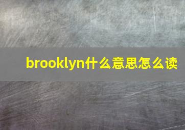 brooklyn什么意思怎么读