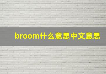 broom什么意思中文意思