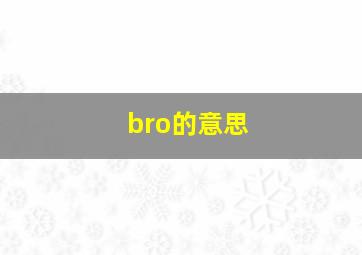 bro的意思