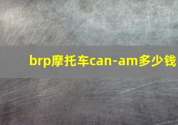 brp摩托车can-am多少钱