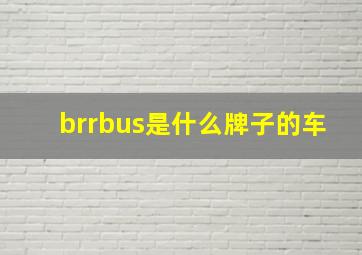 brrbus是什么牌子的车