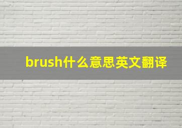 brush什么意思英文翻译