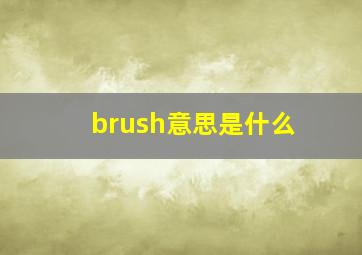 brush意思是什么