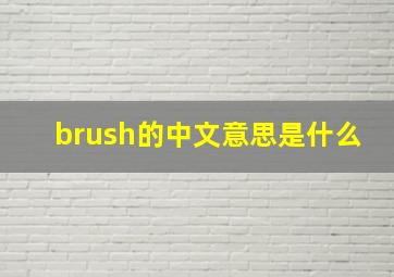 brush的中文意思是什么