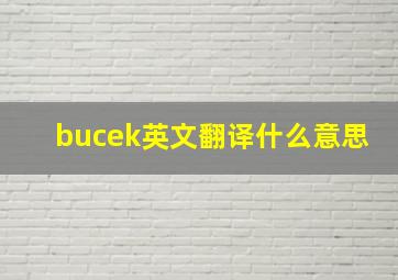 bucek英文翻译什么意思