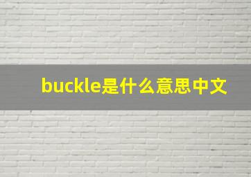 buckle是什么意思中文