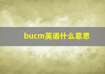 bucm英语什么意思