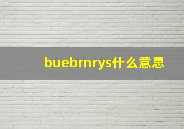 buebrnrys什么意思