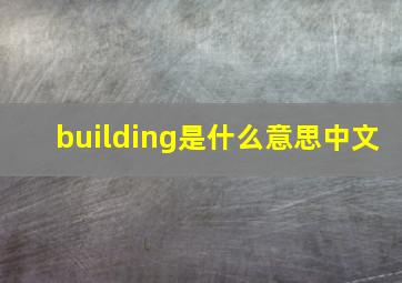 building是什么意思中文