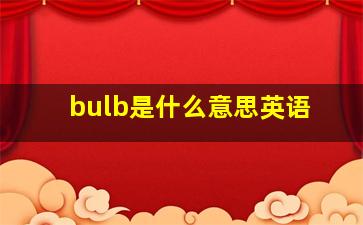 bulb是什么意思英语