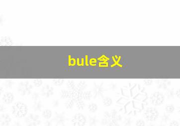 bule含义