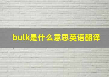 bulk是什么意思英语翻译