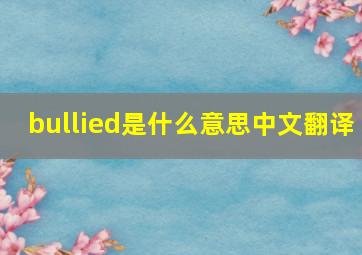 bullied是什么意思中文翻译