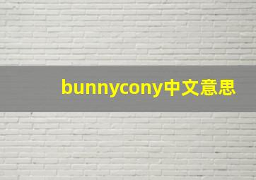 bunnycony中文意思