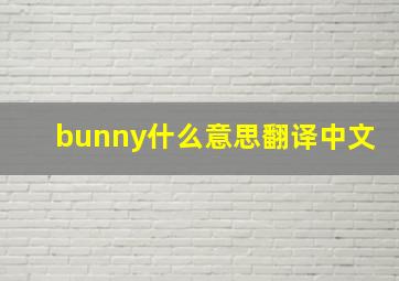 bunny什么意思翻译中文