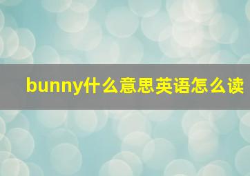 bunny什么意思英语怎么读