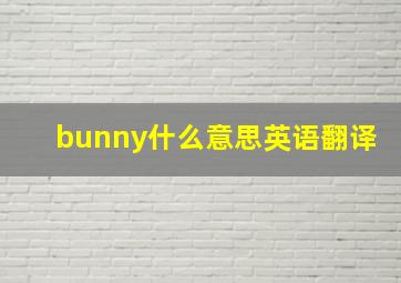 bunny什么意思英语翻译