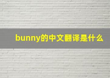 bunny的中文翻译是什么