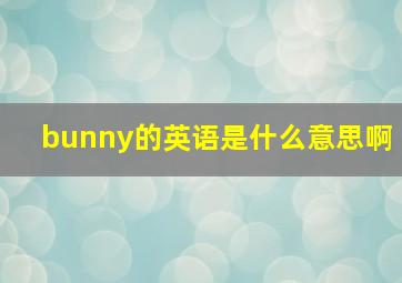 bunny的英语是什么意思啊