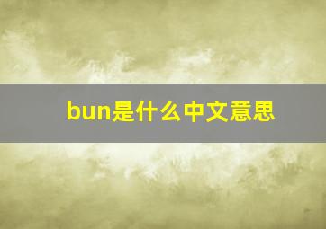 bun是什么中文意思