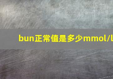 bun正常值是多少mmol/l