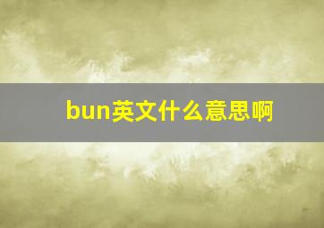 bun英文什么意思啊