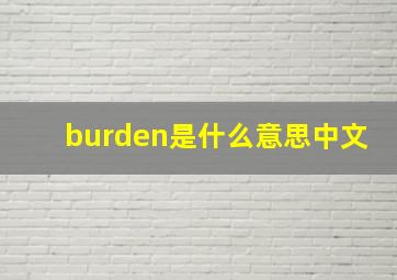 burden是什么意思中文