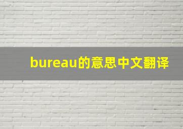 bureau的意思中文翻译