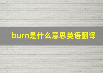 burn是什么意思英语翻译