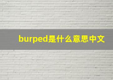 burped是什么意思中文