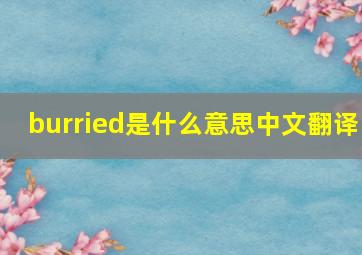 burried是什么意思中文翻译