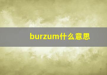 burzum什么意思