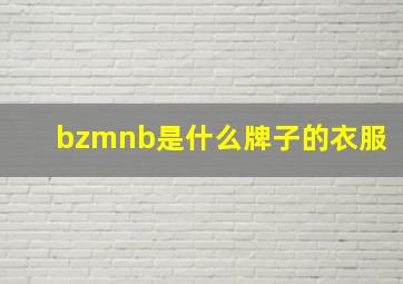 bzmnb是什么牌子的衣服