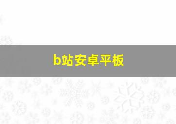 b站安卓平板