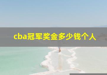 cba冠军奖金多少钱个人